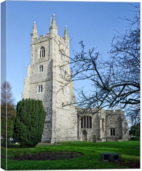 St. Mary's Church, Prittlewell. Southend on Sea, Essex, UK. Canvas Print by Peter Bolton