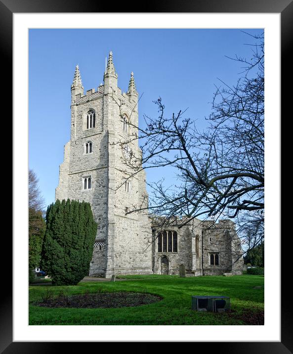 St. Mary's Church, Prittlewell. Southend on Sea, Essex, UK. Framed Mounted Print by Peter Bolton
