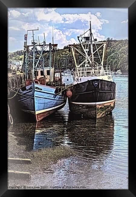 Fishing Boats At Tobermory Framed Print by Ian Lewis