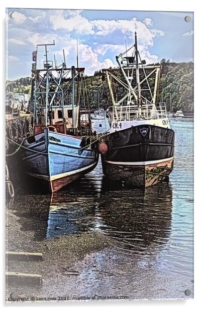 Fishing Boats At Tobermory Acrylic by Ian Lewis