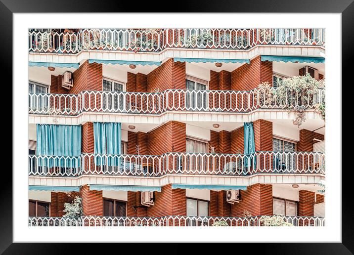 Facade Building Architecture In City Of Barcelona, Spain Framed Mounted Print by Radu Bercan