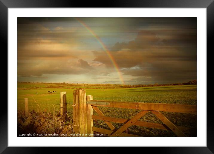 Rainbow's End Framed Mounted Print by Heather Goodwin