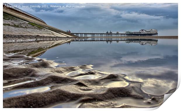 Blackpool Beach Reflections. Print by Jason Connolly