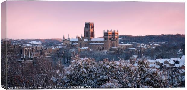 Winter evening light at Durham Cathedral Canvas Print by Chris Warren