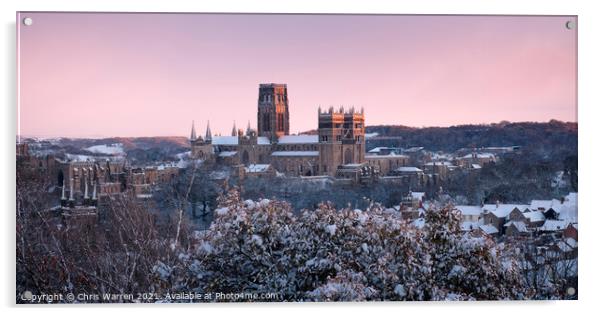 Winter evening light at Durham Cathedral Acrylic by Chris Warren