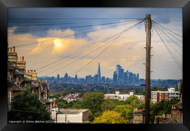 Suburban City View Framed Print by Simon Belcher