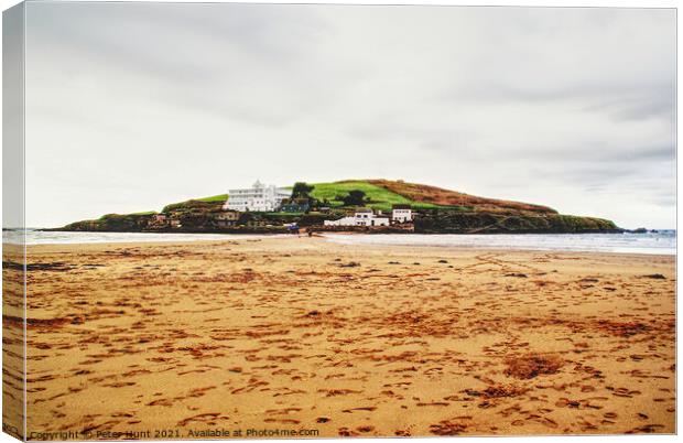 Causeway To Burgh Island Canvas Print by Peter F Hunt