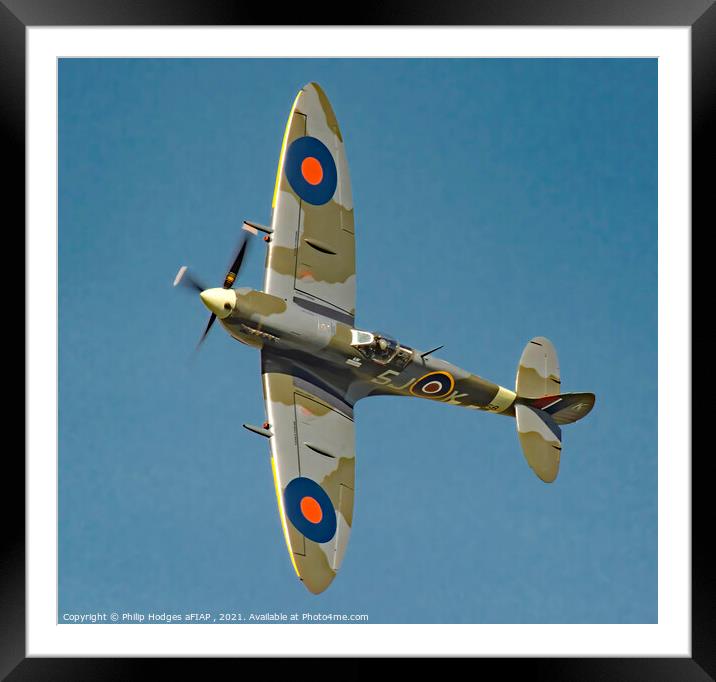  Supermarine Spitfire MK356 (Mk LFIXe) 5JK (2) Framed Mounted Print by Philip Hodges aFIAP ,