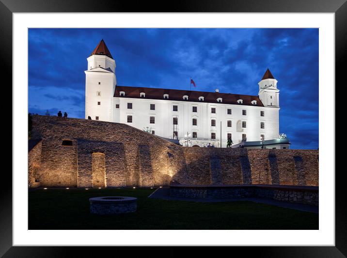 Bratislava Castle by Night Framed Mounted Print by Artur Bogacki