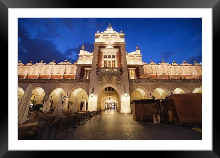 Cloth Hall in Krakow by Night Framed Mounted Print by Artur Bogacki