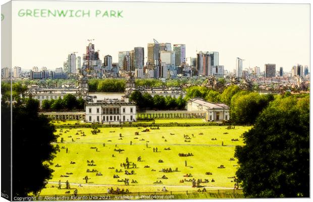 Greenwich Park - London Canvas Print by Alessandro Ricardo Uva