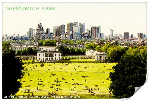 Greenwich Park - London Print by Alessandro Ricardo Uva