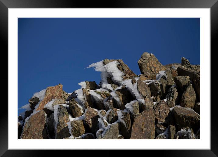 Ice on a mountain summit Framed Mounted Print by Christopher Stores