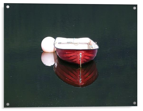 Red boat Acrylic by Lynn Bolt