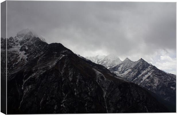 Black and White Mountains, Nepal Canvas Print by Christopher Stores