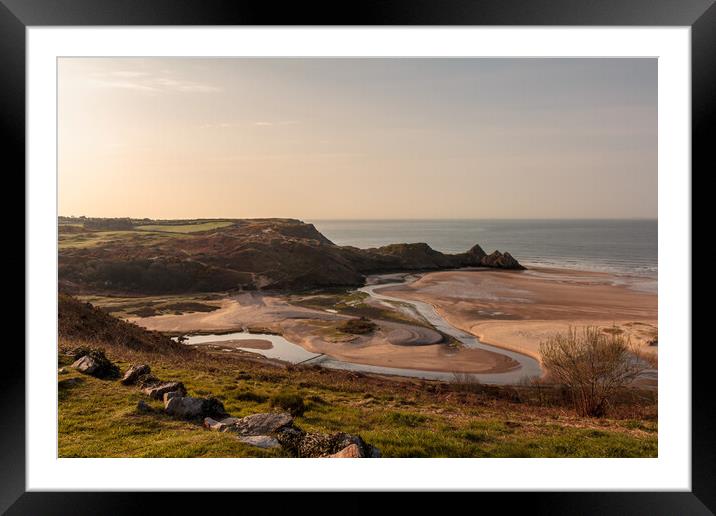 Majestic Sunrise on Three Cliffs Bay Framed Mounted Print by Wendy Williams CPAGB