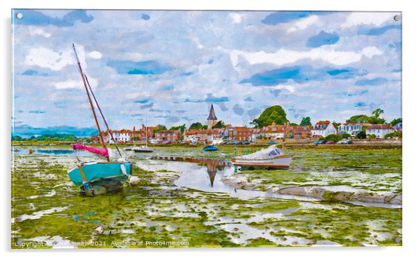Bosham Village Quay Painting Acrylic by Geoff Smith