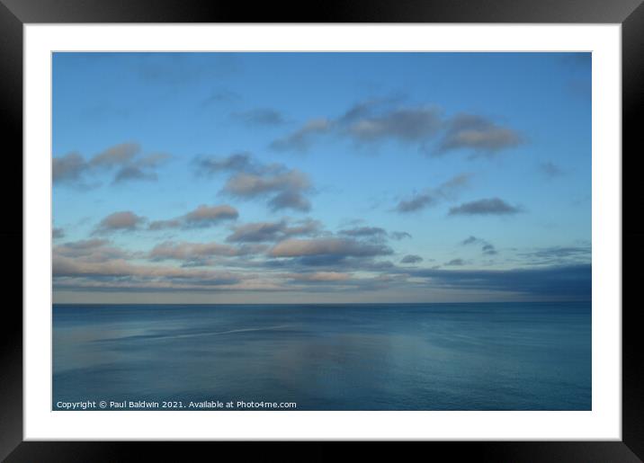 Cornish Sky and Sea Framed Mounted Print by Paul Baldwin