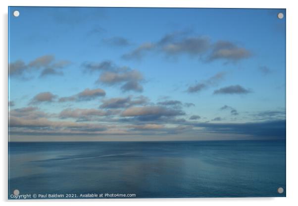 Cornish Sky and Sea Acrylic by Paul Baldwin