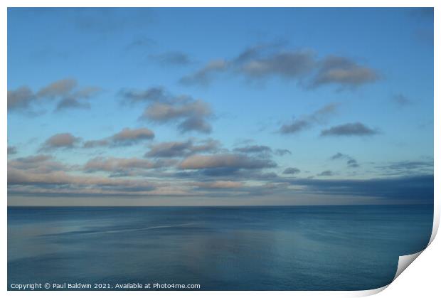 Cornish Sky and Sea Print by Paul Baldwin