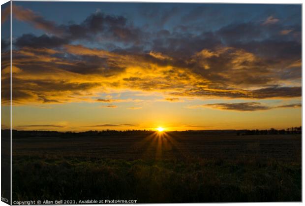 Sunset over Lincolnshire Canvas Print by Allan Bell