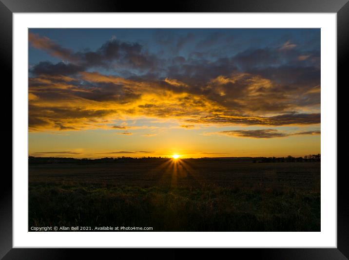 Sunset over Lincolnshire Framed Mounted Print by Allan Bell