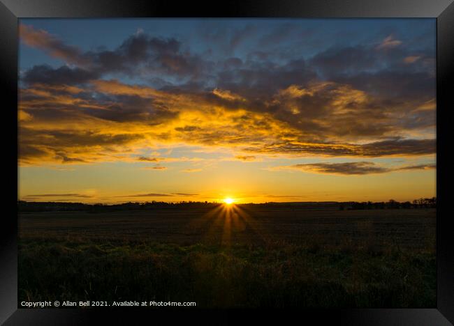 Sunset over Lincolnshire Framed Print by Allan Bell