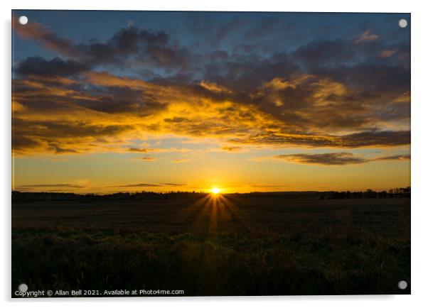 Sunset over Lincolnshire Acrylic by Allan Bell