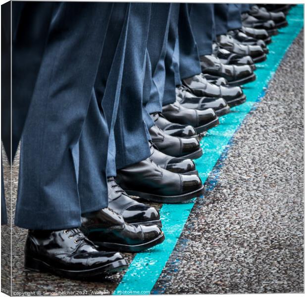 Boots of the RAF Band Line Up Canvas Print by Simon Belcher