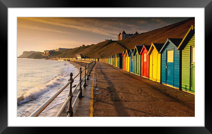 Whitby beachhuts Framed Mounted Print by Kevin Elias