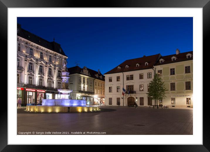 Hlavné námestie square in Bratislava Framed Mounted Print by Sergio Delle Vedove