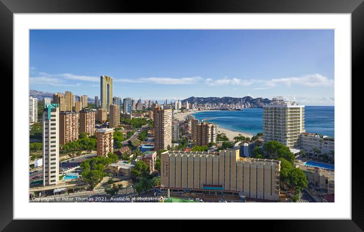 Majestic Sunset Over Benidorm Skyline Framed Mounted Print by Peter Thomas