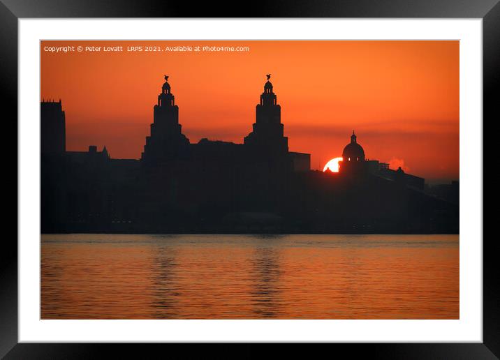 Liverpool Liver Building Sunrise Framed Mounted Print by Peter Lovatt  LRPS
