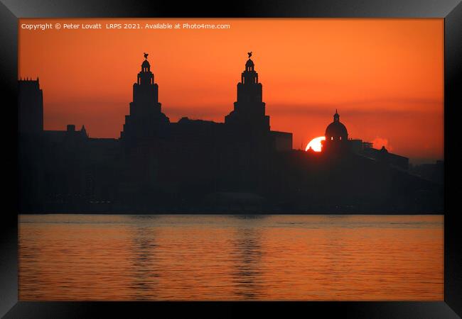 Liverpool Liver Building Sunrise Framed Print by Peter Lovatt  LRPS