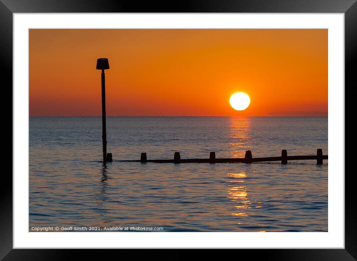 Sunset Reflecting at Sea Framed Mounted Print by Geoff Smith