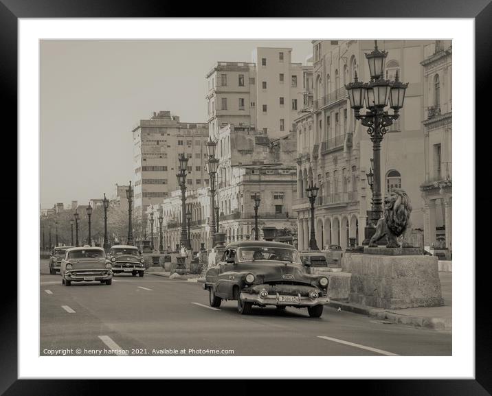 Havana Paseo del Prado Framed Mounted Print by henry harrison