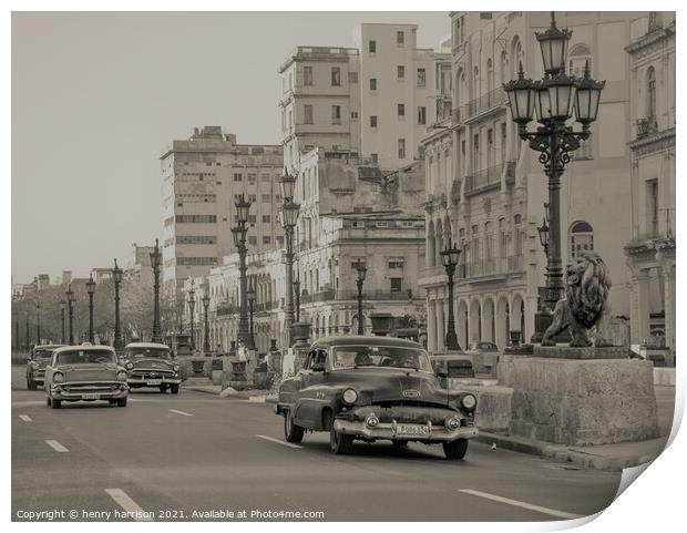 Havana Paseo del Prado Print by henry harrison