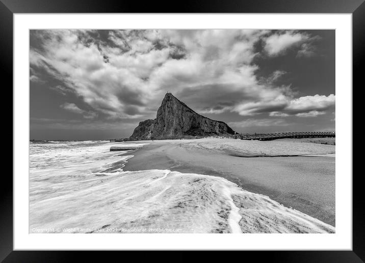 Lavante Cloud Over Gibraltar BW Framed Mounted Print by Wight Landscapes