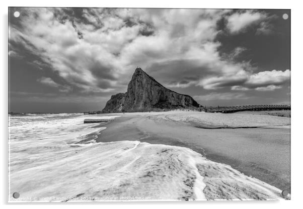 Lavante Cloud Over Gibraltar BW Acrylic by Wight Landscapes