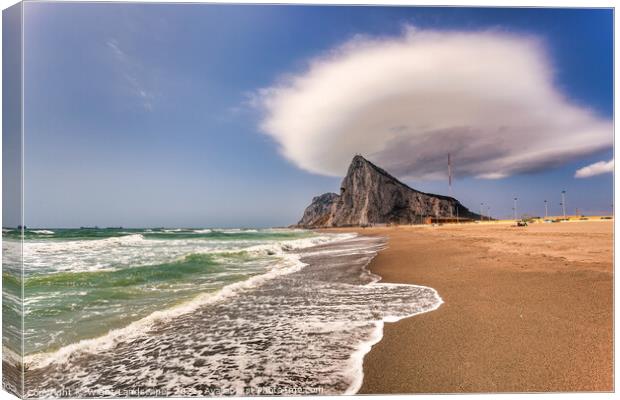 Gibraltar Lavante Cloud Canvas Print by Wight Landscapes