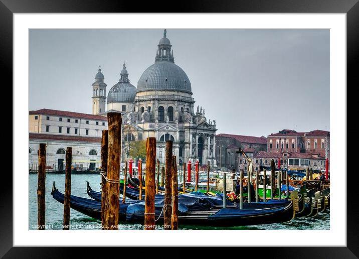 Gondolas Venice Framed Mounted Print by henry harrison