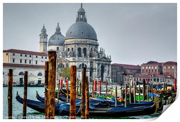 Gondolas Venice Print by henry harrison