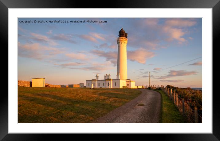 Covesea Lighthouse Framed Mounted Print by Scott K Marshall
