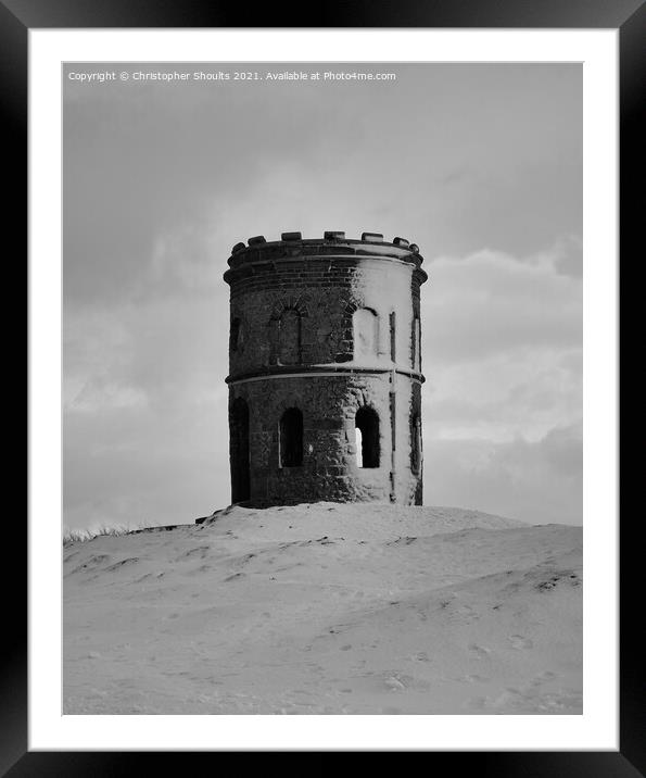 Solomon's Temple half covered in snow, Buxton, Der Framed Mounted Print by Christopher Shoults