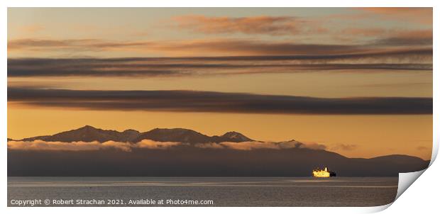 Majestic Sunset Ship Print by Robert Strachan