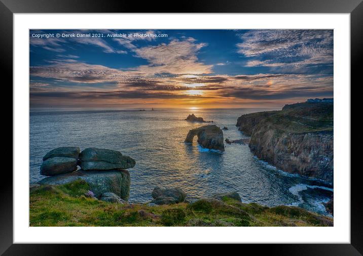 Stunning Sunset over Cornwalls Seascape Framed Mounted Print by Derek Daniel