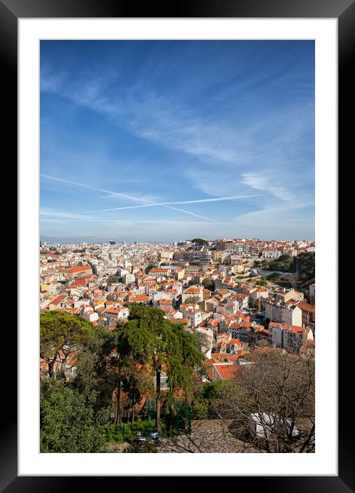 Cityscape of Lisbon in Portugal Framed Mounted Print by Artur Bogacki