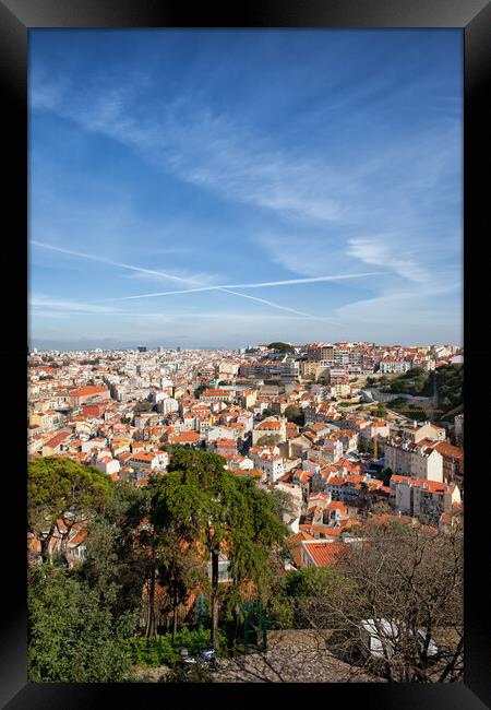 Cityscape of Lisbon in Portugal Framed Print by Artur Bogacki
