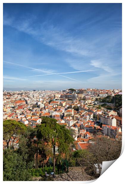 Cityscape of Lisbon in Portugal Print by Artur Bogacki