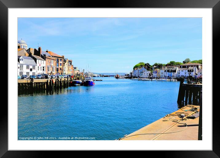 Weymouth Quays in Dorset. Framed Mounted Print by john hill